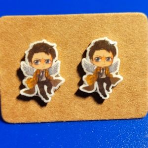 Castiel Supernatural Angel Acrylic Stud Earrings